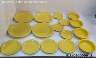 16pc Yellow Sunshine Fiesta Ware Fiestaware Set Plates Bowls Saucers +