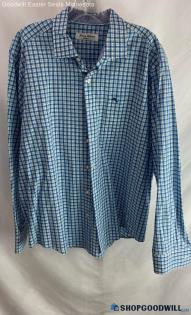 Tommy Bahama Men's Blue Gingham Pattern Button Up Shirt - Sz L