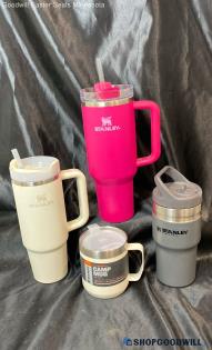 Stanley Pink/white/grey Cups & 2 Straws