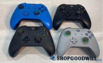 4pc Microsoft Xbox One Wireless Video Game Controllers Blue, Gray, Black