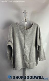 Spanx Women's Heathered Light Gray Sweatshirt - Sz M