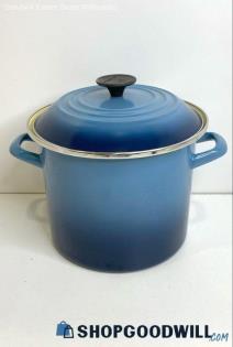 Le Creuset Blue Enameled Steel Covered Stock Pot Cookware