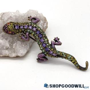 JAY STRONGWATER Rhinestone Lizard/Salamander Brooch