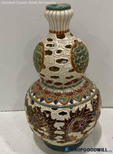 Qing Dragon Porcelain Carving Double Gourd Bottle