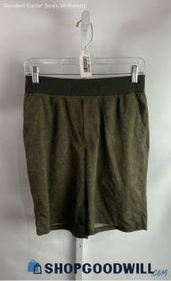 Lululemon Men's Olive Marble Pattern Pull-On Active Shorts - Sz S