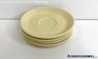 4PC Fiesta Ware HLC Pale Yellow Saucer Plates