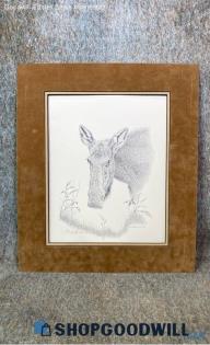 Lady Moose Freda Ballard Signed 220/500 Wildlife Nature Portrait Print Matted