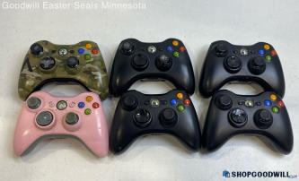 6 Microsoft Xbox 360 Wireless Controllers LOT