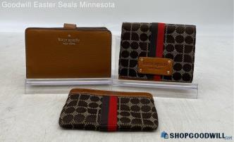 Lot of 4 items including Kate Spade Black Brown Wallet Womens Canvas Leather