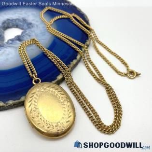 Gold Filled Vintage Locket Necklace 12.79g