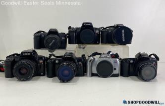 Lot of Canon Rebel SLR 35mm Film Camera Body+Lens -untested