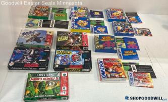 12pc Nintendo 64 & Gameboy Video Game Boxes & Manuals Pac Man Mario Army Men +