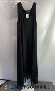 NWT Lane Bryant Women's Black Sheer Chiffon Drape Hem Tank Dress - Sz 18/20