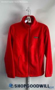 NWT Columbia Women's Red Full Zip Fleece Sweater - Sz M