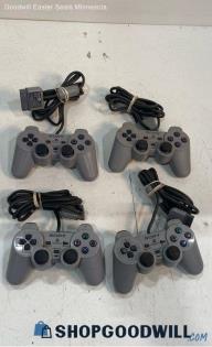 4pc Sony PlayStation DualShock Wired Video Game Controller Gray