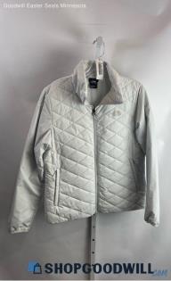 The North Face Women's White Lightweight Quilted Full Zip Jacket - Sz L