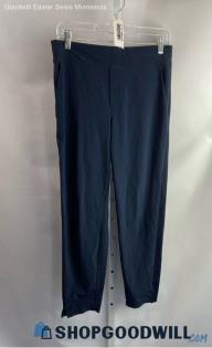 Athleta Women's Navy Pull-On Ribbed Side Stripped Slim Tech Pants - Sz 6