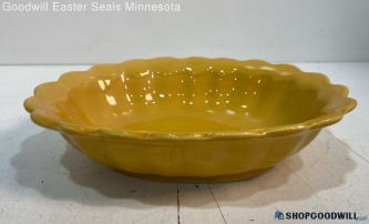 Maioliche Jessica Made In Italy Scalloped Bowl Dish Serving Yellow