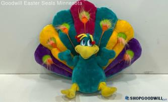 VTG Plush Peacock Toy 22" X 28" Play-By-Play Novelty