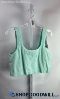 NWT Athleta Women's Turquoise Ribbed Cropped Tank Top - Sz L