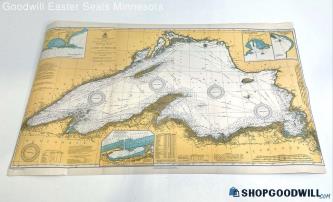 1909 General Chart Of Lake Superior Nautical Map