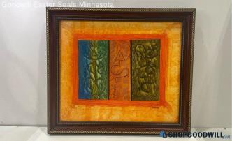 20x24" Framed Edwin R. D. Signed Vibrant Textured Canvas Painting