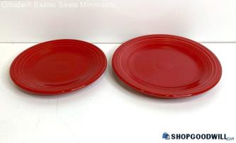 2PC Fiesta Ware HLC Scarlet Dinnerware Plates