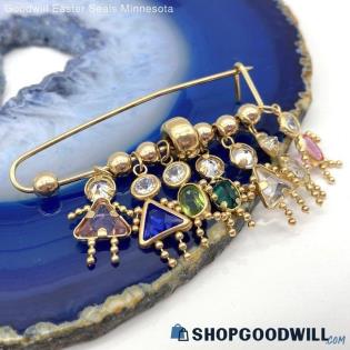 14K Yellow Gold Family of 7 Brooch/Pin 4.47g