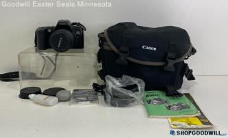 Canon EOS Rebel XS SLR Camera W/Lenses +Bag -Powers on