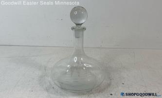 Toscany Glass Etched Sailing Boat Ship Decanter w/Stopper