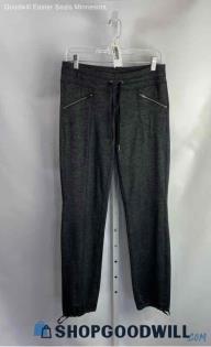 Athleta Women's Heathered Black Zipper Pocket Jersey Ankle Jogger - Sz S