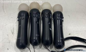 Lot Of 4 Move Motion Controllers For Sony PS4 & PS3