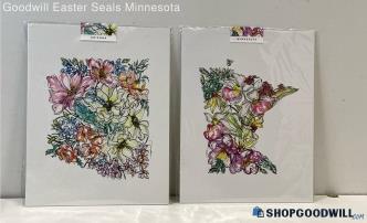 Pair "Wildflowers in MN & AZ" 11x14" Unframed Watercolor Prints Amanda S. Klein