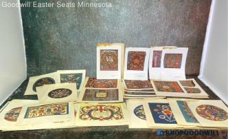 5 Package Lot Vtg 10"x13" Norwegian Rose Paintings Folk Art Repro Print