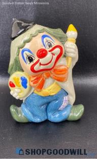 Enesco Hobo Clown Circus Coin Bank Vintage Hand Painted Ceramic Collectible