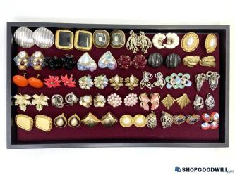 Vintage Collection of Costume Jewelry Clip-ons/Screw-back Earrings