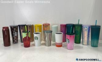 Starbucks Multicolor Lot Of 17 Tumbler/cups