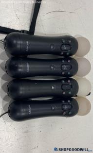 Lot Of 4 Move Motion Controllers For Sony PS4 & PS3