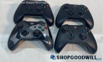 4pc Microsoft Xbox One Video Game Controller Lot Wireless Black