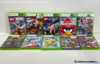 Lot of Microsoft Xbox 360 Video Games -Lego Marvels, Angry Birds, Snoopy+MORE