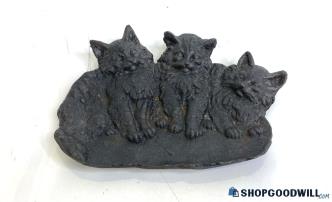 3 Kitten Cast Iron Mini Tray