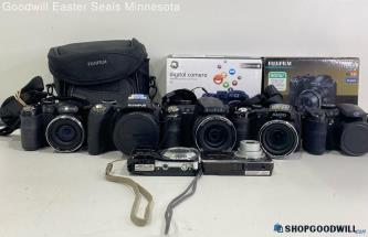 12MP + Digital Point & Shoot Cameras Lot of 7 -Untested Camera