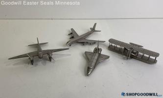 The Danbury Mint Pewter Aircraft Model Figures Space Shuttle & Boeing 707 + More