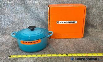 Le Creuset 2 Qt Caribbean Teal Round Casserole Oven Dish Like New Kitchenware