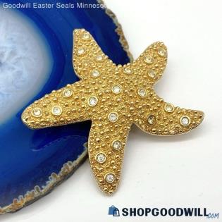 SWAROVSKI Crystal Gold-Tone Starfish Brooch