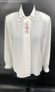 Sag Harbor Women's White LS Dress shirt - Sz 10