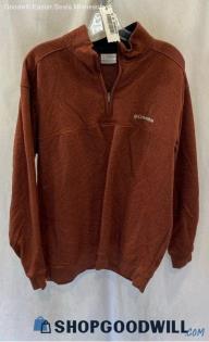 Columbia Men's Pale Maroon Fleece Lined Henley Sweatshirt - Sz L