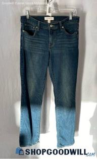 Lucky Brand Women's Blue Dark Washed Mid-Rise Straight Jeans - Sz 8