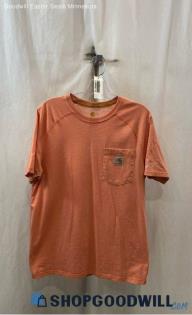 Carhartt Men's Heathered Orange-Pink Relaxed Fit Pocketed T-shirt - Sz M