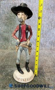 "The Sheriff" Ej Borman Style Vtg 14" Painted Cowboy Guns Old Wild West Figurine